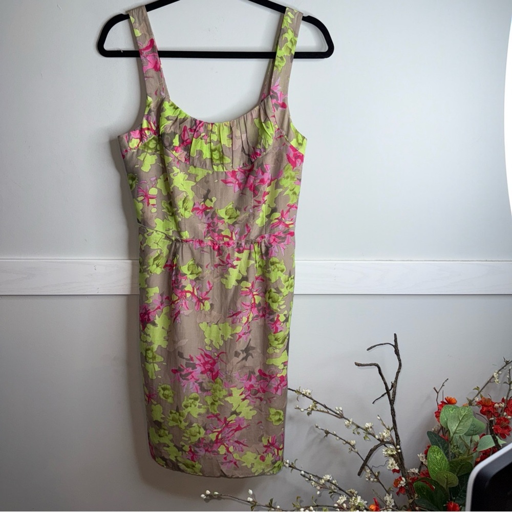 Banana Republic Floral Mini Dress - Pink and Green